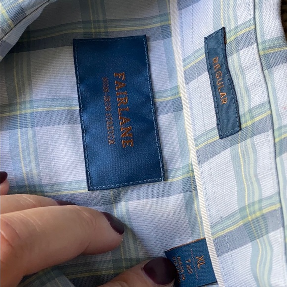 Men’s casual button down light blue plaid - Picture 3 of 3